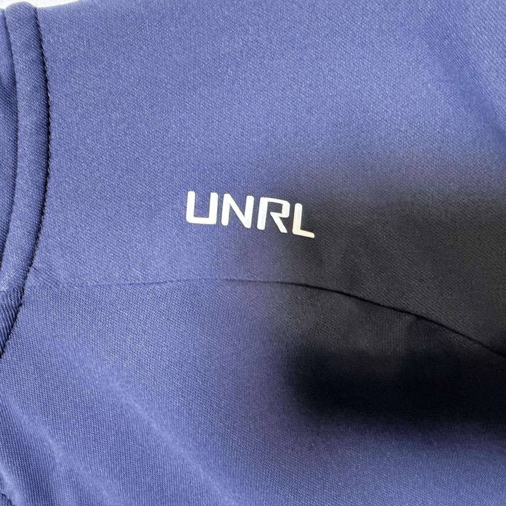 UNRL Mens Crossover Quarter Zip Pullover Navy Blue Athletic Fit XL - Picture 3 of 11